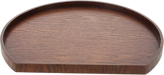 Rustic Wooden Tea Serving Tray Unique Half Moon Platter for Tea Snacks and Decorative Use Elegant Food Serving Tray for Home Entertaining and Table Decor