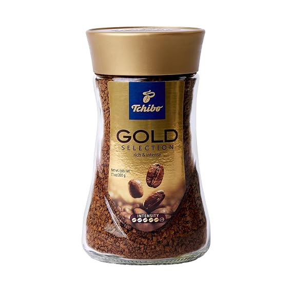 Tchibo Gold Selection Instant Coffee Glass Jar European Import, 100g/3.5 Ounce