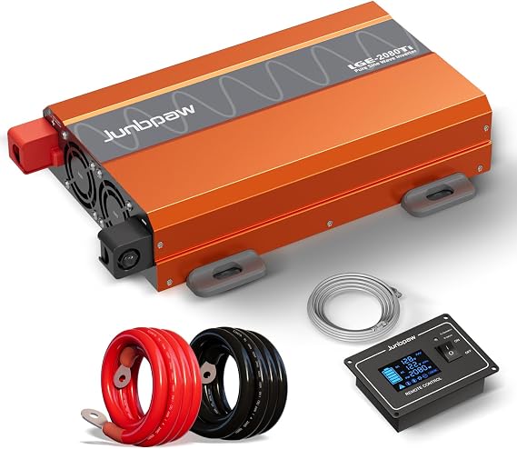 2080W Pure Sine Wave Power Inverter 12V to 230V AC | Silent fan and solid-state capacitors, 6000W Surge, Game-Changing Design, for Home, RV, Camping, Off-Grid & Outdoor Adventures