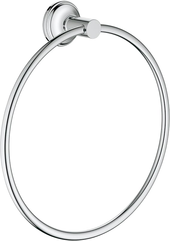 GROHE 40655001 Essentials Authentic Towel Ring, Starlight Chrome