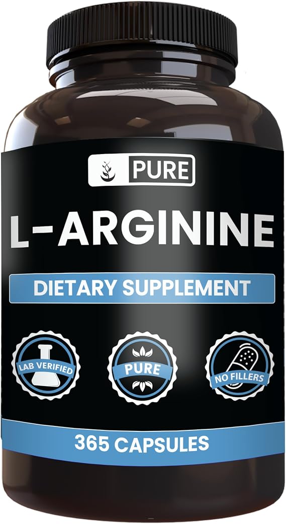 PURE ORIGINAL INGREDIENTS L-Arginine (365 Capsules) No Magnesium Or Rice Fillers, Always Pure, Lab Verified