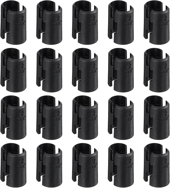 uxcell 50Pcs Wire Shelving Shelf Lock Clips, Plastic Shelving Clips for 1/2" Post Shelving, Shelving Sleeves Replacements for Wire Shelving System, Black