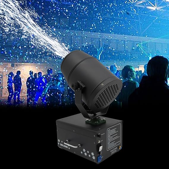 Snow Maker Machine, 2000W Intelligent Shaking Head High Output Snowflake Machine with Remote Control Stage Device Fake Snow Spray Machine for Party Indoor Wedding Stage Effect Parades Fiestas Holidays