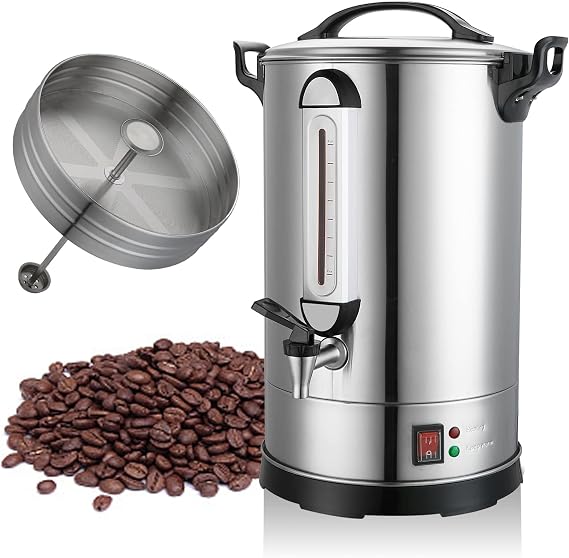 100 Cup Commercial Coffee Urn, 16L Large 304 Stainless Steel Percolator