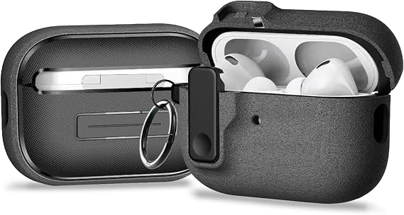 Minesk AirPods 4/5 ile Uyumlu Fabric Serisi Özel Kilitli Tasarım ve Kumaş Yüzeyli Kılıf Darbelere Karşı Koruyucu Kapak (Gri, Airpods 4/5)