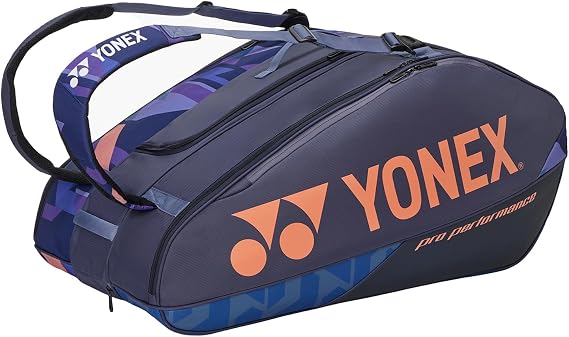 Yonex Pro Racquet Bag 12, Multi-Compartment 12-Racket Tennis Gear Travel Pack, Backpack Carry Straps/Grab Handle (BA924212)