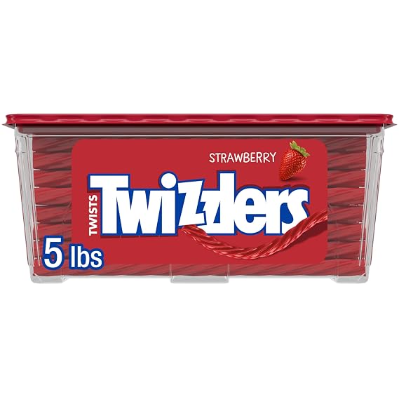 TWIZZLERS Twists Strawberry Flavored Licorice Style Candy Tub, 5 lb