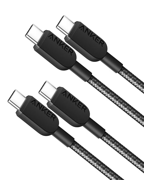 Anker USB C to USB C Cable, Type C Fast Charging Cord (3FT,2Pack,Black)