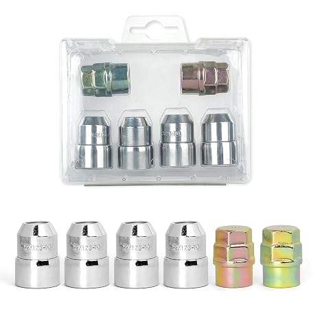 4-Piece M12x1.25 Alloy Steel Locking Wheel Nuts with 2 Keys