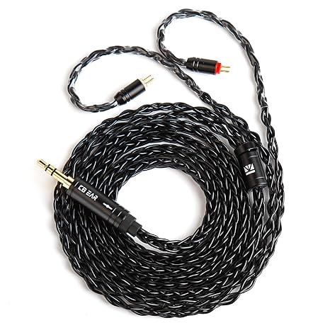 ZS10 Pro 1.2M Long In Ear Monitor Earphone Cable,KBEAR ST12 Headphone Cable,4N high-purity ofc silver-plated Upgrade Earphones Wire Cable for ZS10 PRO X ZSN PRO X AS24 (2PIN 3.5, Black, 1.2m)