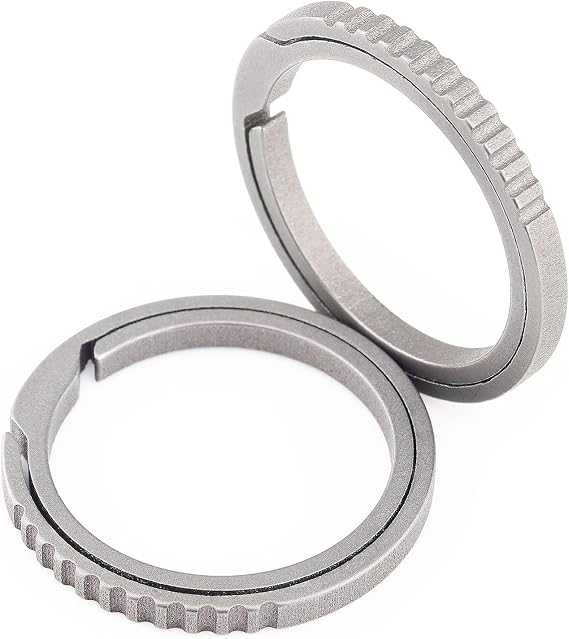 Titanium Key Rings Heavy Duty Side Push Easy Open Split Keychain Rings