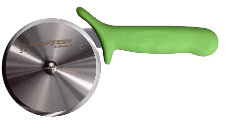 Dexter-Russell 4 Pizza Cutter P177AG-PCP, High-Carbon Stainless Steel Blade, Textured Slip-Resistant Handle, Smooth Rolling Action Green Handle, Made in USA