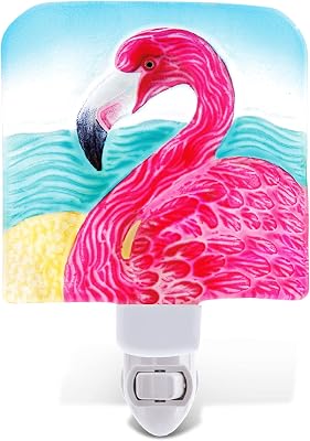 CoTa Global Flamingo Plug in Glass Night Light Energy Efficient Nightlight Wall Decorative Manual On & Off Switch Incandescent Portable Lights for Stairways Bedroom Kitchen Hallways Bathroom