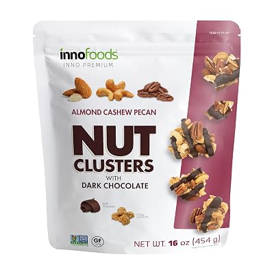 InnoFoods Dark Chocolate Nut Clusters, Gluten Free, Non-GMO, 3 Pack, 16 oz Each