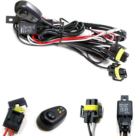iJDMTOY H11/H8/880 Relay Wiring Harness Kit for Automotive Fog/Driving Lamp