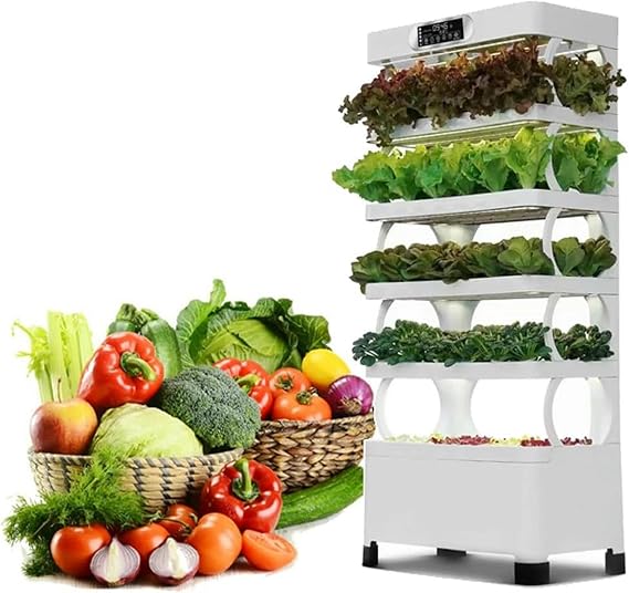 Hydroponics Growing System Tower Hydroponics Growing Tower Package Include: Sponges, Plug Adapter, 160Pcs Planting Baskets, Watering Can, Shading Lids 0828