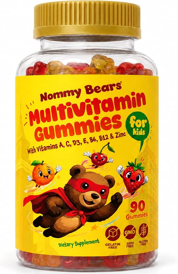 Kids Multivitamin Gummies, Halal Toddler Vitamins, Age 2+, 90ct