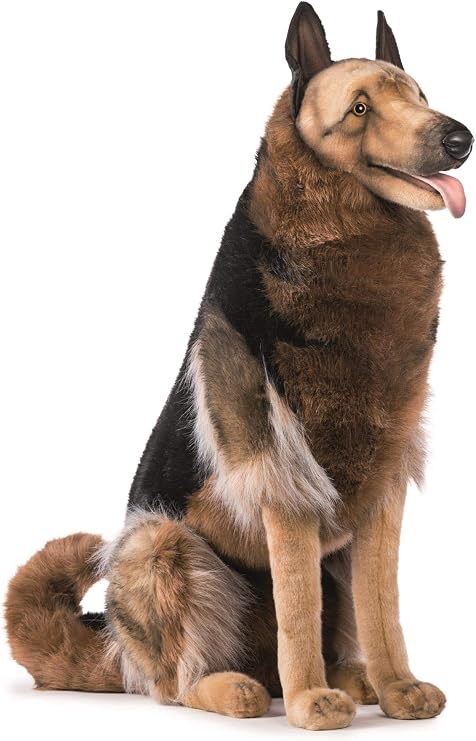 Hansa 3791 Realestichnost Toy44; German Shepherd Seated - 34 in.