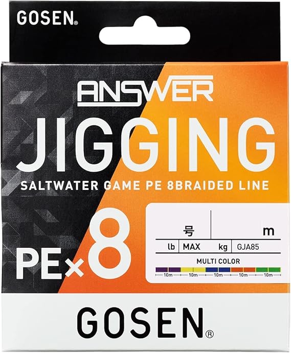 GOSEN Anser Jigging PEx8, High Visibility 5 Colors, No. 0.6 - No. 6, 658.6 ft 200 m/300 m, High Density 8 Braid PE High Strength, High Abrasion Resistance and Fade Resistant, Smooth Fall Design