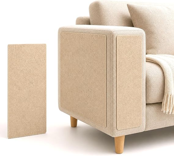 Keçe Kedi Koltuk Tırmalama Koruyucu 40x50CM Bej Yapışkanlı Mobilya Tırmalama Önleyici Koruma Halısı Bej Tek Ebat