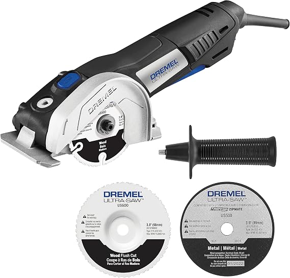 Dremel US40 Ultra-Saw Corded Mini Circular Saw Tool Kit with 3 Cutting Wheels and Auxiliary Handle
