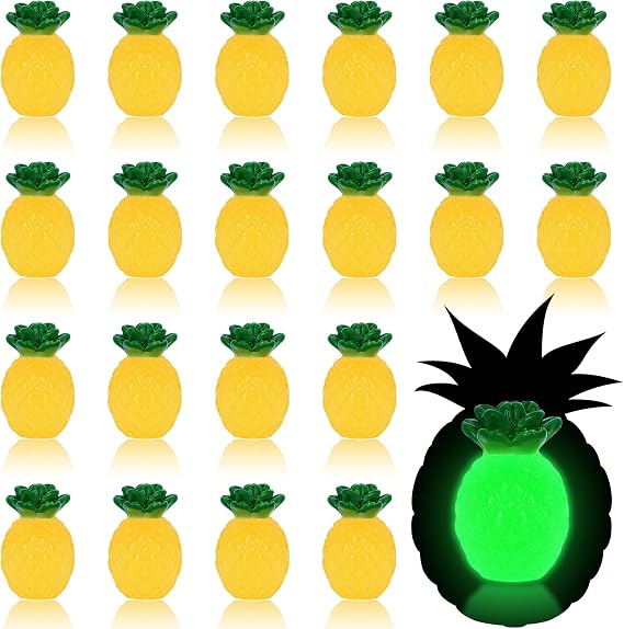 20 Pcs Luminous Mini Resin Pineapple | Glow in The Dark Artificial Pineapple Miniature ornament for DIY Crafts Garden Home Decoration