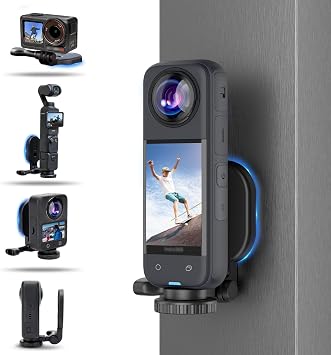 Strong Magnetic Mount Stand for Insta360 X5 X4 OSMO 360,Detachable Magnetic Camera Mount for Insta360 X5 X4 X3 GO Osmo 360 Pocket4 Action 5Pro Hero13 & More,Compact Magnet Steering Holder Bracket Base