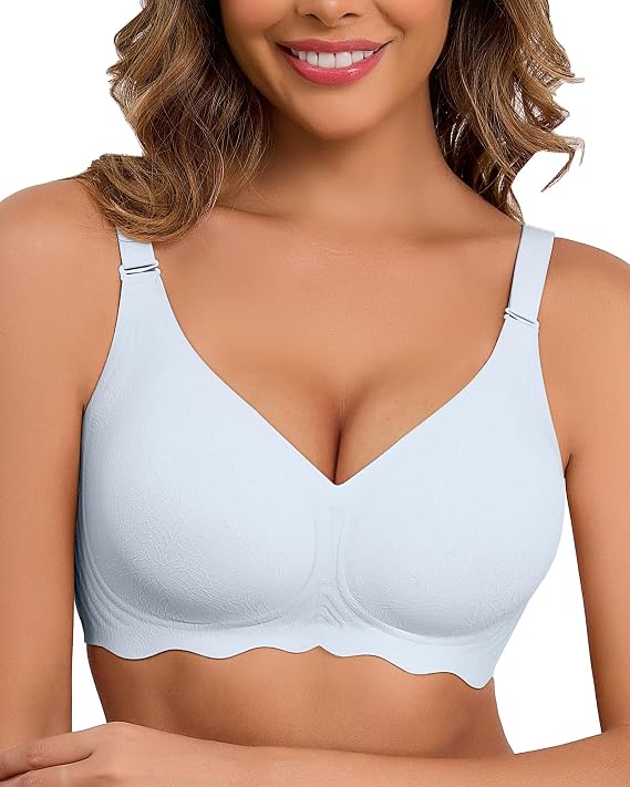 HORISUN Seamless Bra Womens Push Up No Underwire Lace Support Full Coverage Bra