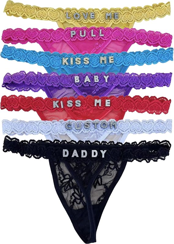 Custom Panties Customized Name Sexy Thong Lace Panties DIY Crystal Letters Underwear Womens Personalized Bikin