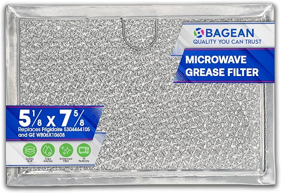 Bagean Microwave Filter 5.1"x7.6 Fits Frigidaire 5304464105 Grease Filters | Replacement Aluminum Mesh Screen Also Fits GE WB06X10608 - Filters Kitchen Air Over-the-Stove Overhead Vent Fan