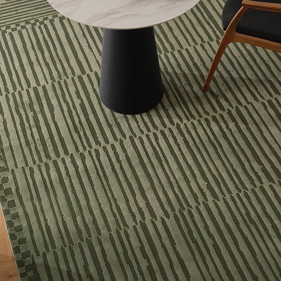 Revival Rugs Soloba 8'x10' Area Rugs - Washable, Medium Pile, Green