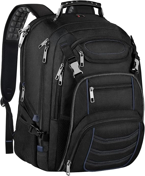 18.4 Inch Laptop Backpack,Extra Large Travel Backpack for Men Women,60L Big Capacity Heavy Duty Computer Bag TSA Friendly RFID Anti Theft Pocket Backbag,21.2*15.5*11.5 inch Blue