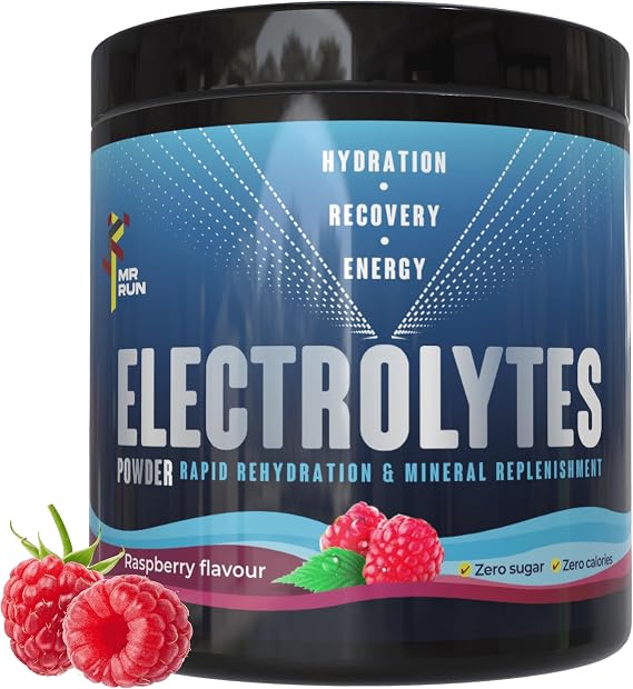 Electrolytes Powder 250g, 100 Servings - Zero Sugar, Raspberry Flavour