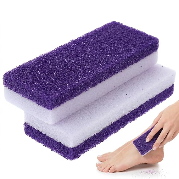 2 Pcs Pumice-Style Foot Scrub Blocks, Exfoliator Pedicure Tool Purple