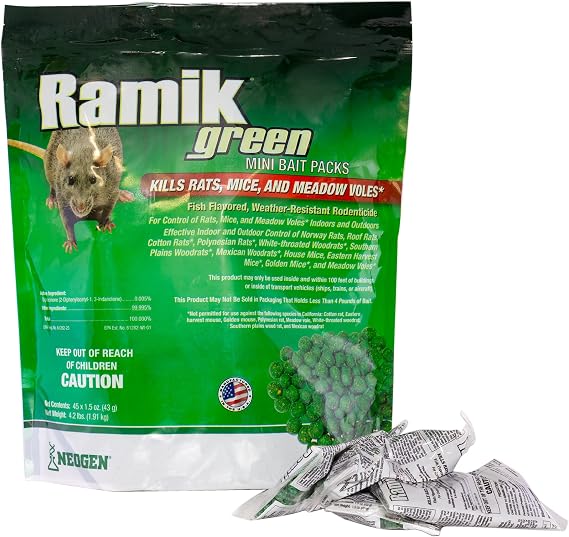 Neogen 116317 Ramik Green 45-Mini Bait Packs, 4.2 Pounds