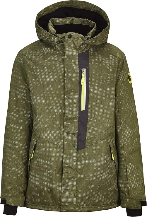 killtec Boys Snow Jacket Zev Jr, Color:Khaki, Size:152