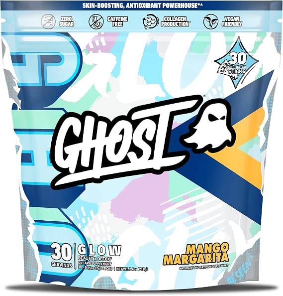 GHOST Glow Sticks Beauty & Detox Supplement Packets, Mango Margarita