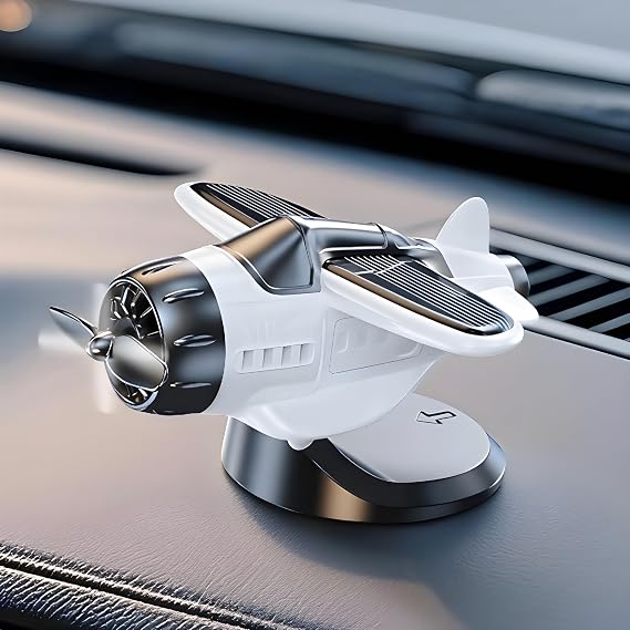JIAYOSEE A Solar-Powered Car Ornament(White) | Light-activated spinning Rotates as car moves