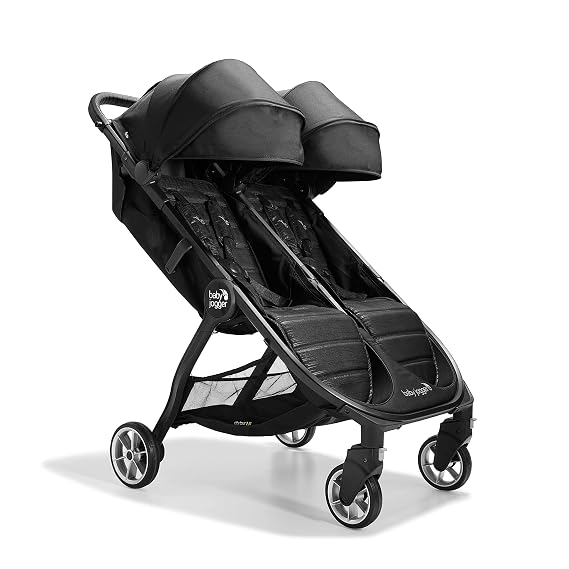 Baby Jogger City Tour 2 Side by Side Double Stroller, Compact Twin Stroller Design, Easy-To-Maneuver, Fits Through Standard Doorways, Compact One-Step Fold Design, Baby Travel Essential, Pitch Black