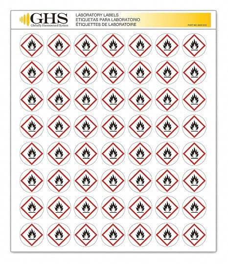 GHS/HazCom 2012: Hazard Class Pictogram Label, Flame Hazard, 1" each (Pack of 1120)