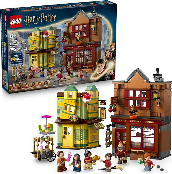 LEGO Harry Potter Quality Quidditch Supplies & Ice Cream Parlour - Kids Toy - Diagon Alley Building Set for Boys and Girls 8+ Harry Potter Collectible - Gift Idea for Birthdays - 76452