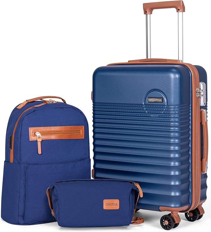 Carry On Luggage 22x14x9 Airline Approved Suitcase with Wheels, 3 Piece