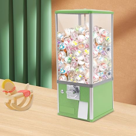 Vending Machine, Gumball Vending Machine Commercial Vending Machine Big Capsule Vending Machine Prize Machine Home Vending Machine Bouncy Balls Dispenser (Light Green)