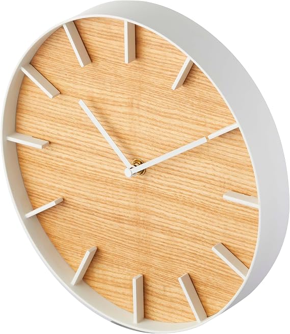 YAMAZAKI Home Wall Clock - Modern Wood Home Decoration Steel + Wood One Size Ash | Modern wood home decoration wall clock. Designed for convenient home organization. Helps keep everyday spaces organized.