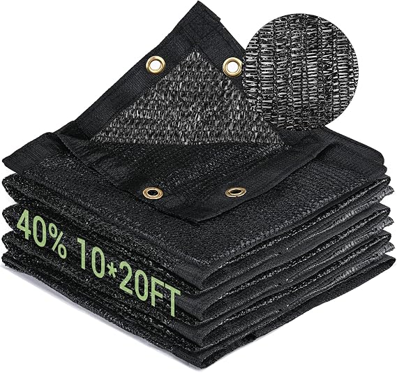 40% Garden Shade Cloth, 10x20FT HDPE Mesh Tarp with Upgraded Grommets