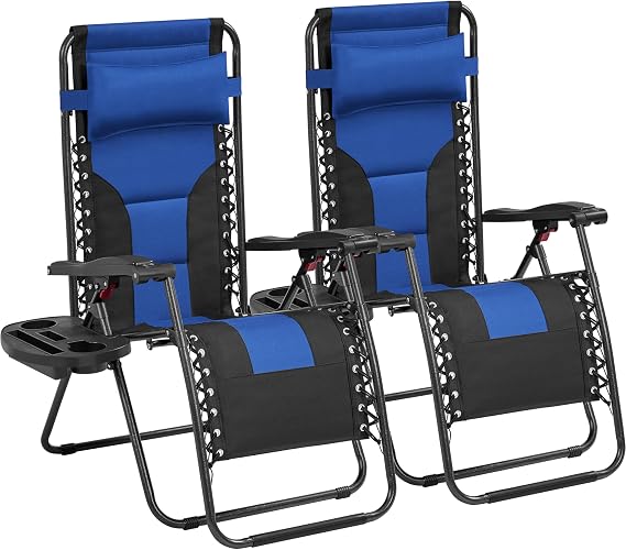 Yaheetech 2pcs Padded Foldable Zero Gravity Chair
