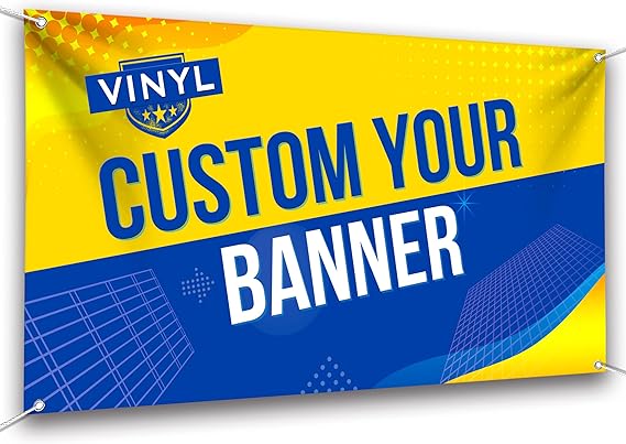 Custom Vinyl Banners and Signs Customize for Outdoor Indoor, Customize Your Own Banner with Photo Logo Text Decoration Backdrop for Business Party Birthday Graduation Wedding Event 1x4