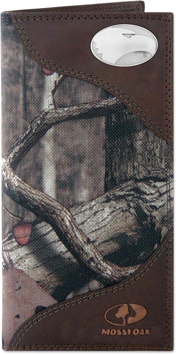 ZEP-PRO NCAA Georgia Southern Eagles Mossy Oak Nylon and Leather Secretary-Style Roper Concho Wallet, Camouflage, One Size