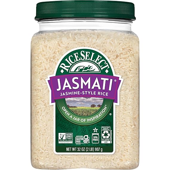 RiceSelect Jasmati Rice, Gluten-Free, Non-GMO, Kosher, 32oz Jar (Pack of 1)