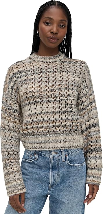 Madewell Women's Striped Ribbed-Sleeve Sweater